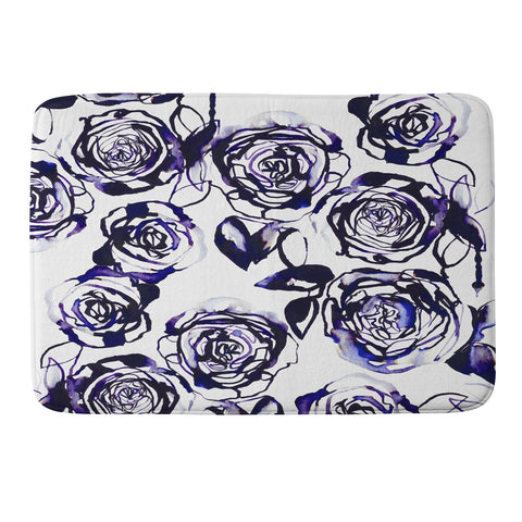 Holly Sharpe Inky Roses Memory Foam Bath Mat