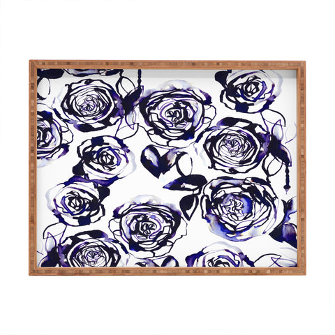 Holly Sharpe Inky Roses Rectangular Tray