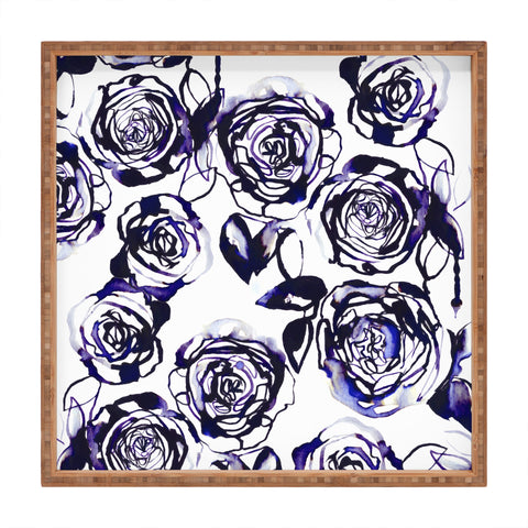 Holly Sharpe Inky Roses Square Tray
