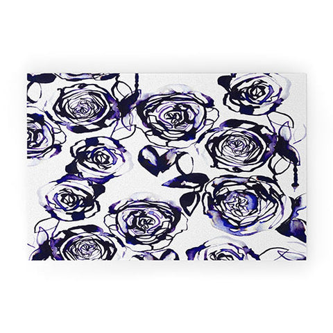 Holly Sharpe Inky Roses Welcome Mat