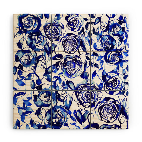 Holly Sharpe Painted Blue Wood Wall Mural