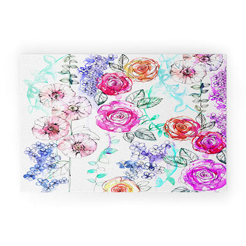Holly Sharpe Pastel Rose Garden 02 Welcome Mat