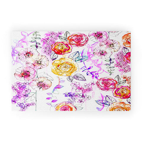 Holly Sharpe Pastel Rose Garden Welcome Mat