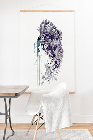 Holly Sharpe Peacock Girl II Art Print And Hanger