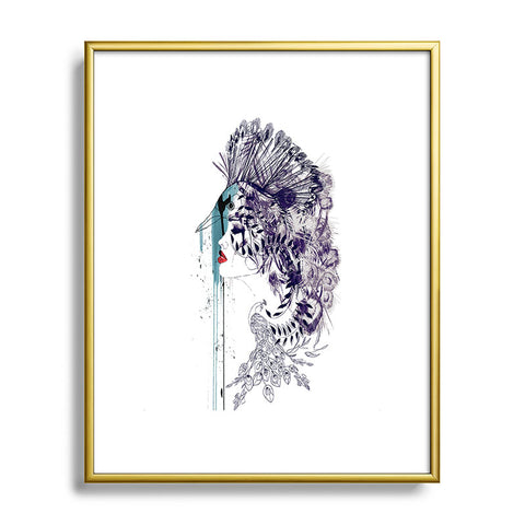 Holly Sharpe Peacock Girl II Metal Framed Art Print