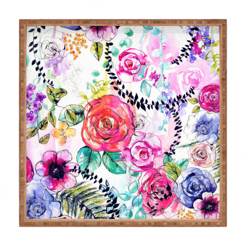 Holly Sharpe Rose Garden 01 Square Tray