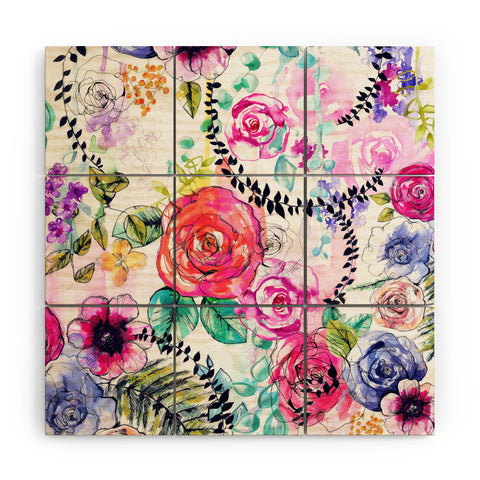 Holly Sharpe Rose Garden 01 Wood Wall Mural