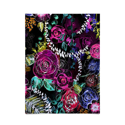 Holly Sharpe Rose Garden at Night Poster