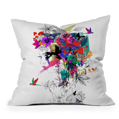 Holly Sharpe Tropical Girl 1 Throw Pillow