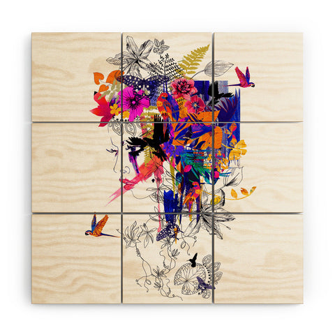 Holly Sharpe Tropical Girl Colourway Wood Wall Mural