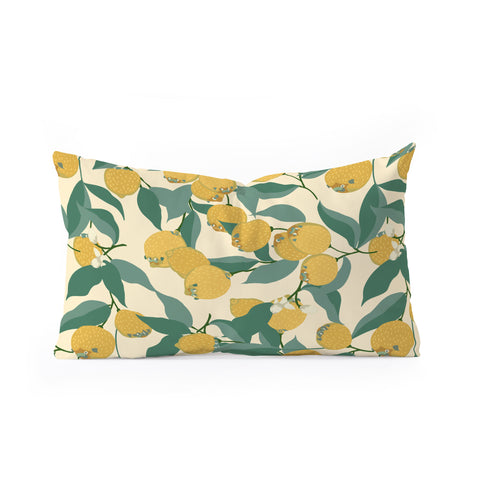 Huebucket Lemon Pugs Oblong Throw Pillow