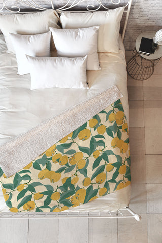 Huebucket Lemon Pugs Fleece Throw Blanket