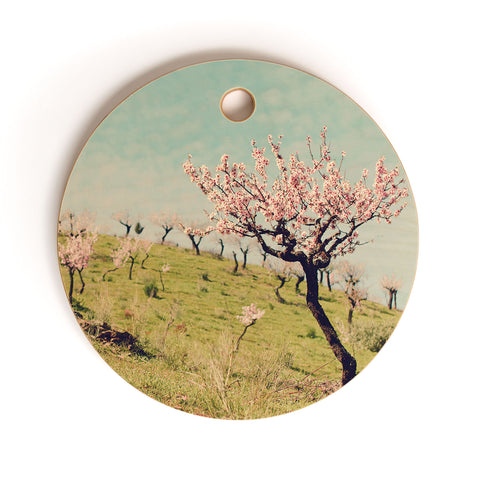 Ingrid Beddoes Almond Blossom Hill Cutting Board Round
