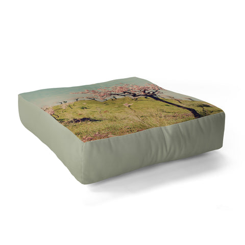 Ingrid Beddoes Almond Blossom Hill Floor Pillow Square