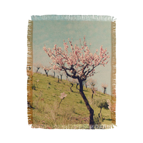 Ingrid Beddoes Almond Blossom Hill Throw Blanket