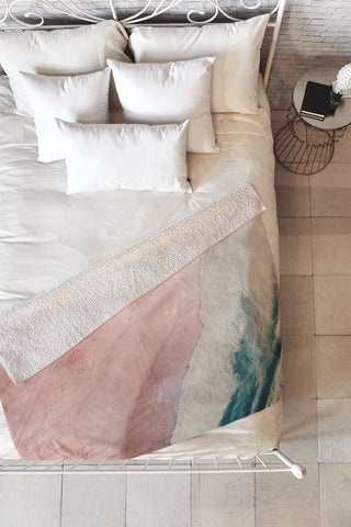 Ingrid Beddoes Beach Calm Fleece Throw Blanket