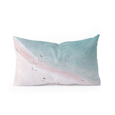 Ingrid Beddoes beach family love Oblong Throw Pillow