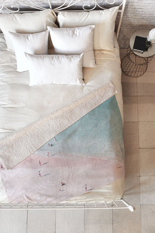 Ingrid Beddoes beach family love Fleece Throw Blanket