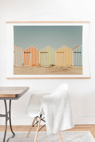 Ingrid Beddoes Beach Huts II Art Print And Hanger