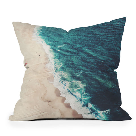 Ingrid Beddoes Beach Nazare Throw Pillow