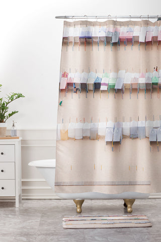 Ingrid Beddoes Beach Nude Pink Shower Curtain And Mat