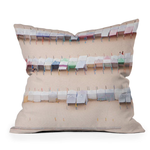 Ingrid Beddoes Beach Nude Pink Throw Pillow