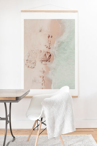 Ingrid Beddoes Beach Pink Champagne Art Print And Hanger