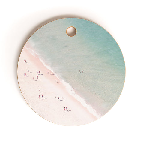 Ingrid Beddoes beach summer of love Cutting Board Round