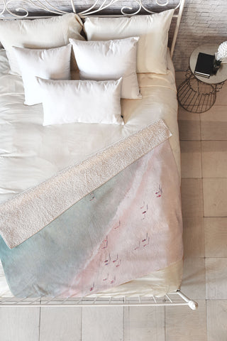 Ingrid Beddoes beach summer of love Fleece Throw Blanket