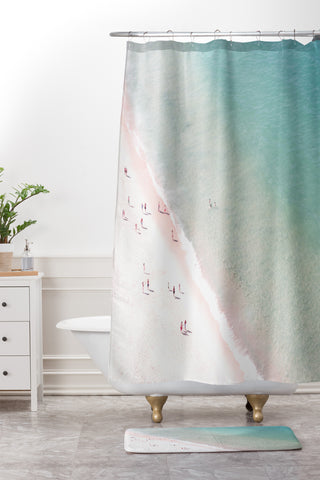 Ingrid Beddoes beach summer of love Shower Curtain And Mat