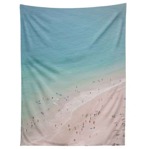 Ingrid Beddoes Beach Turquoise Blue Tapestry