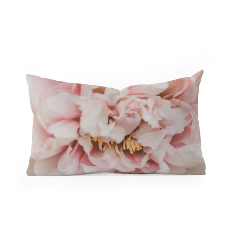Ingrid Beddoes Blush Pink Peony Oblong Throw Pillow