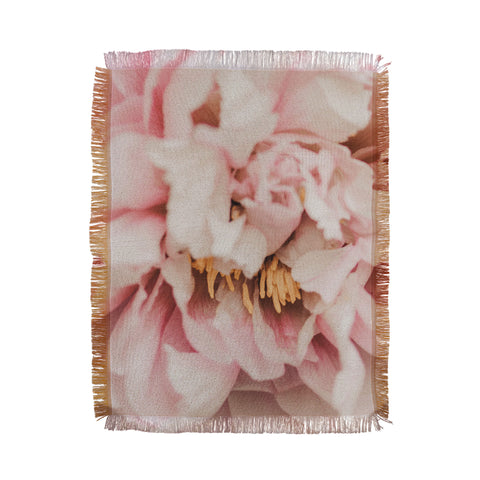 Ingrid Beddoes Blush Pink Peony Throw Blanket