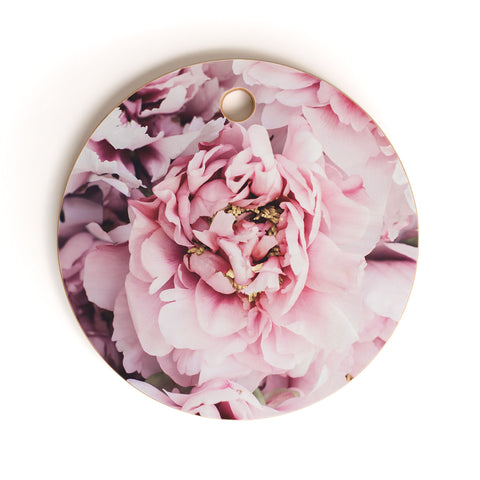 Ingrid Beddoes Blushing Pink Peonies Cutting Board Round