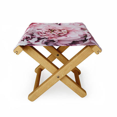 Ingrid Beddoes Blushing Pink Peonies Folding Stool