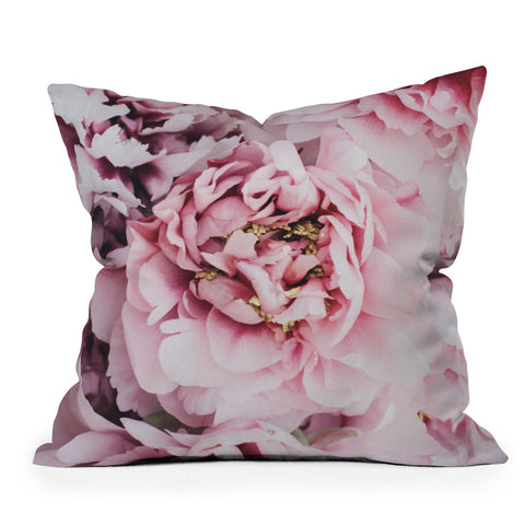 Ingrid Beddoes Blushing Pink Peonies Throw Pillow