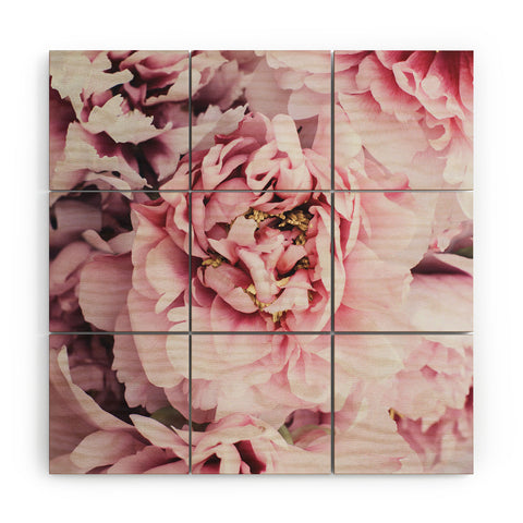Ingrid Beddoes Blushing Pink Peonies Wood Wall Mural