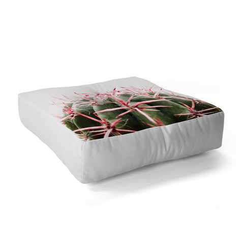 Ingrid Beddoes cactus red Floor Pillow Square