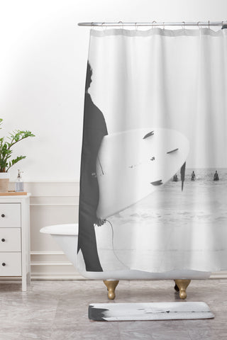 Ingrid Beddoes Catch a Wave IV Shower Curtain And Mat