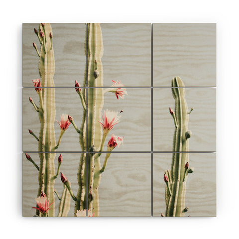 Ingrid Beddoes Cereus Cactus Blush Desert Cactus Wood Wall Mural