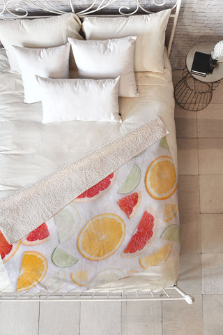 Ingrid Beddoes citrus fresh Fleece Throw Blanket