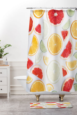 Ingrid Beddoes citrus fresh Shower Curtain And Mat
