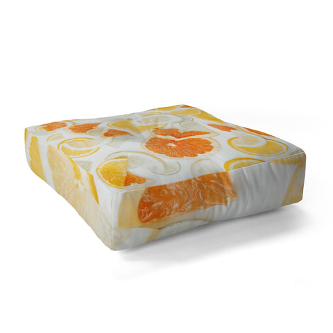 Ingrid Beddoes citrus orange twist Floor Pillow Square