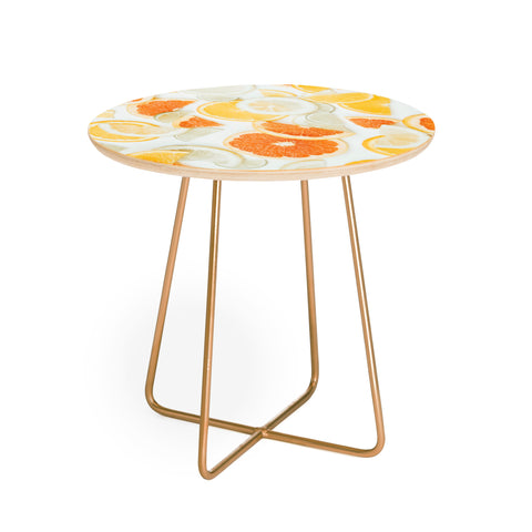 Ingrid Beddoes citrus orange twist Round Side Table