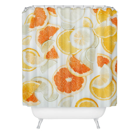 Ingrid Beddoes citrus orange twist Shower Curtain