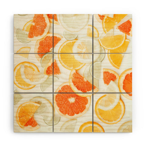 Ingrid Beddoes citrus orange twist Wood Wall Mural