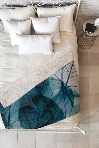 Ingrid Beddoes Denim blue Fleece Throw Blanket