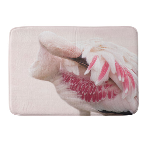 Ingrid Beddoes flamingo love Memory Foam Bath Mat