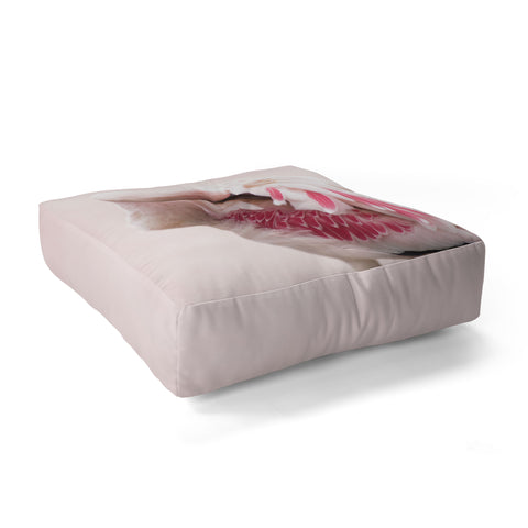 Ingrid Beddoes flamingo love Floor Pillow Square
