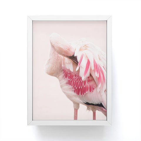 Ingrid Beddoes flamingo love Framed Mini Art Print